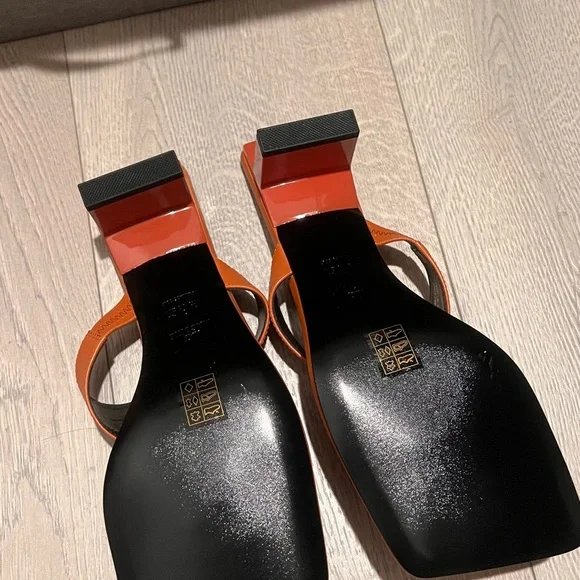 Kat Maconie Chic Burnt Orange Thong Heel Sandals Size 40 - Picture 3 of 3